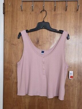 Old Navy Dusty Rose Waffle Henley Tank